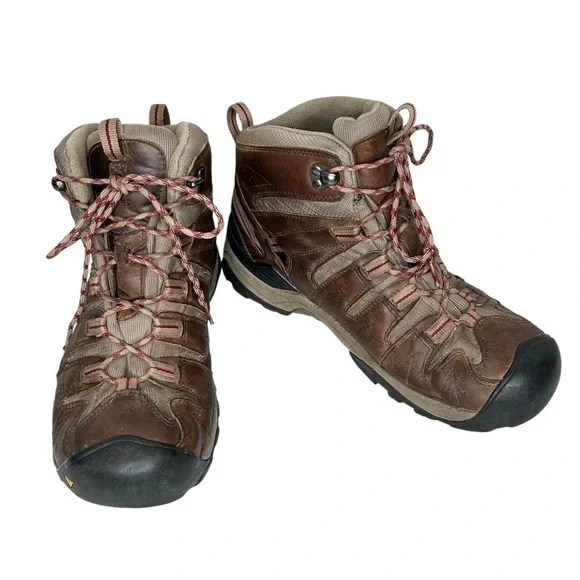 KEEN Brown Leather Waterproof Boots 12 keen dry Waterproof Brown leather hiking shoes boots mens 12  main image 3